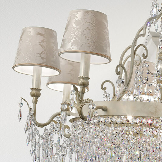 Ivory Regency Style Swarovski Crystal Chandelier