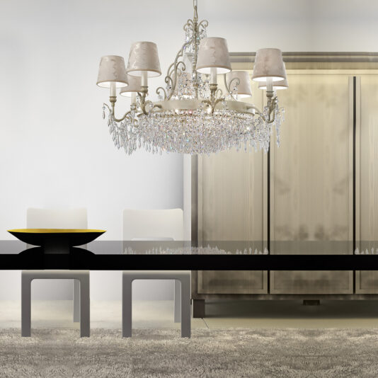 Ivory Regency Style Swarovski Crystal Chandelier