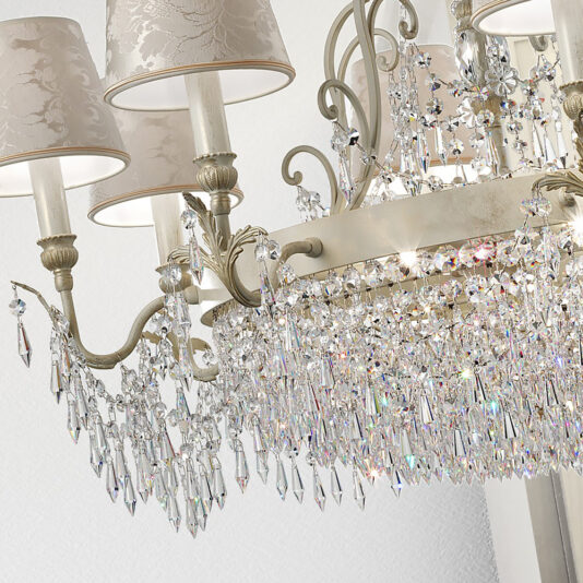 Ivory Regency Style Swarovski Crystal Chandelier