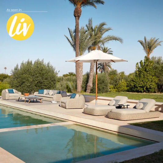 Luxurious Designer Contemporary Outdoor Garden 3 Seater Sofa Contemporary Italian Veneered Rectangular Dining Table