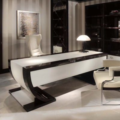 Large Art Deco Executive Writing Desk - Juliettes Interiors