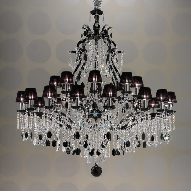 Contemporary Black Oval Crystal Chandelier - Juliettes Interiors