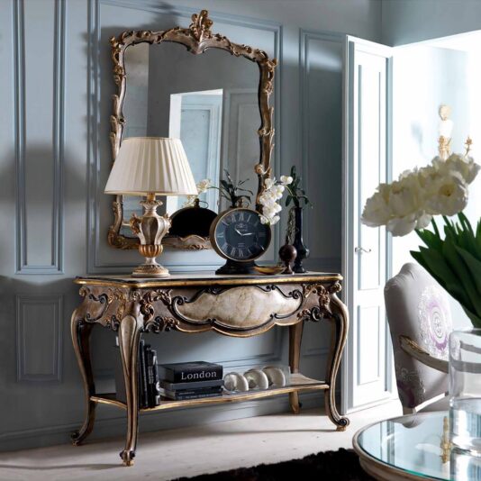 Classic Italian Antique Gold Overmantle Mirror Classic Italian Antique Gold Overmantle Mirror