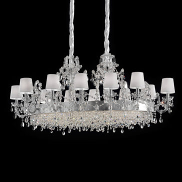 Large Classic Silver Oval Crystal Chandelier Large Classic Silver Oval Crystal Chandelier