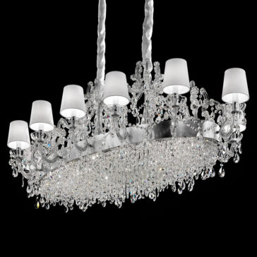 Large Classic Silver Oval Crystal Chandelier Large Classic Silver Oval Crystal Chandelier
