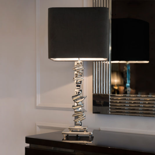 Large Contemporary Designer Silver Table Lamp