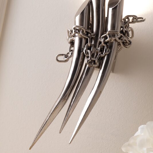 Large Contemporary Italian Silver Wall Light Large Contemporary Italian Silver Wall Light