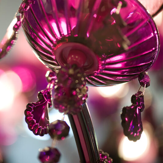 Large Fuchsia Pink Glass Chandelier Large Fuchsia Pink Glass Chandelier