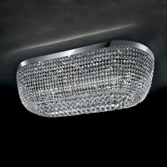 Large High End Oval Swarovski Crystal Ceiling Light