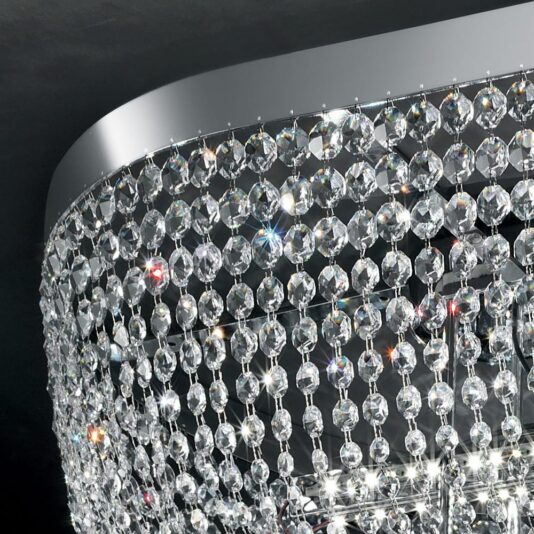 Large High End Oval Swarovski Crystal Ceiling Light