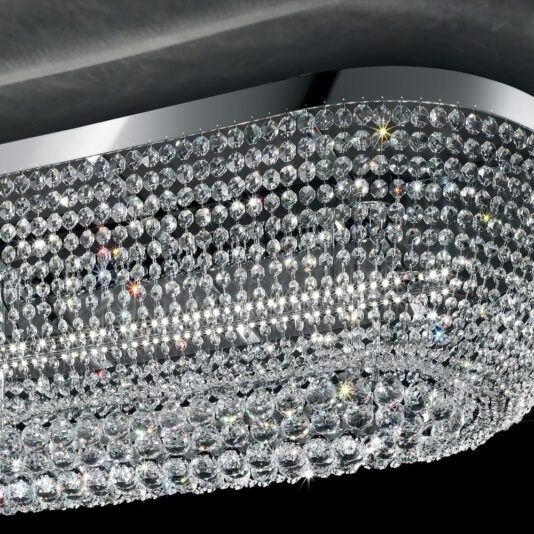 Large High End Oval Swarovski Crystal Ceiling Light