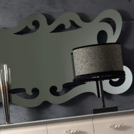 Large Italian Designer Smoked Mirror
