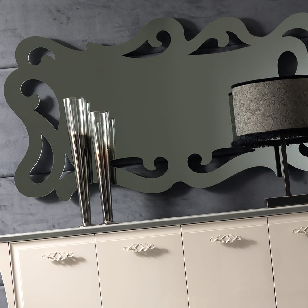 Luxury Italian Cream Four Door Cabinet And Mirror Set