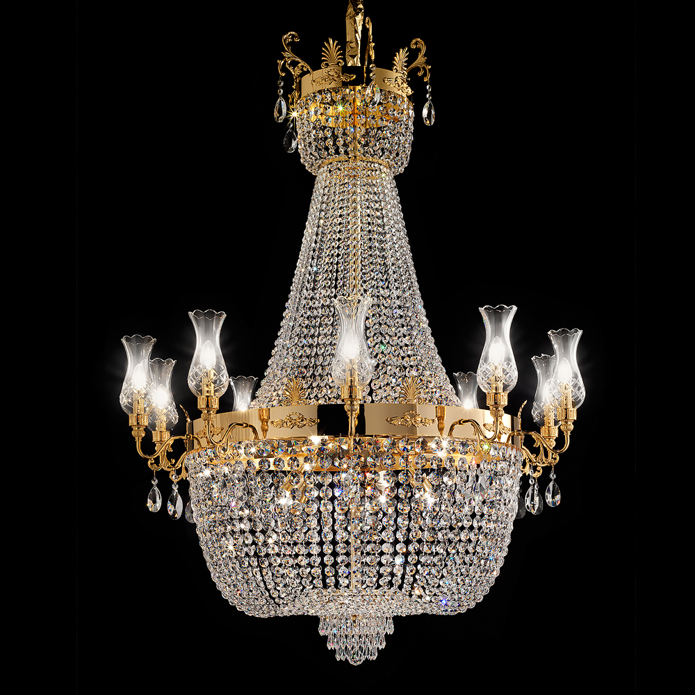 Large Italian Crystal Empire Style Chandelier