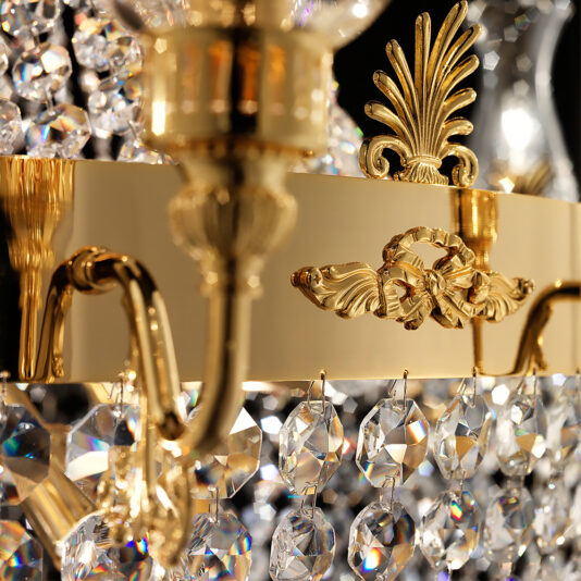 Large Italian Crystal Empire Style Chandelier Large Italian Swarovski Crystal Empire Style Chandelier