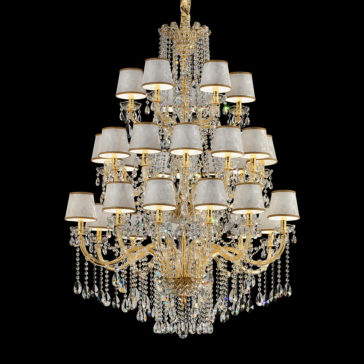 Large Italian Tiered Gold Plated Chandelier Large Italian Tiered Gold Plated Chandelier