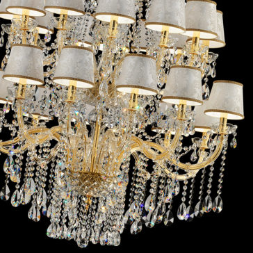 Large Italian Tiered Gold Plated Chandelier Large Italian Tiered Gold Plated Chandelier