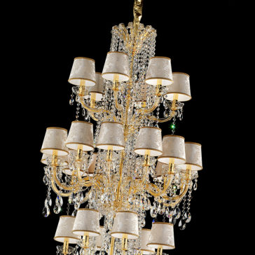 Oversized Italian Tiered Gold Plated Chandelier Large Italian Tiered Gold Plated Chandelier