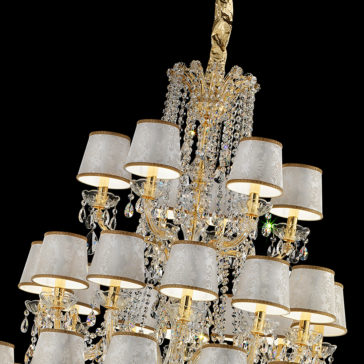 Large Italian Tiered Gold Plated Chandelier Large Italian Tiered Gold Plated Chandelier