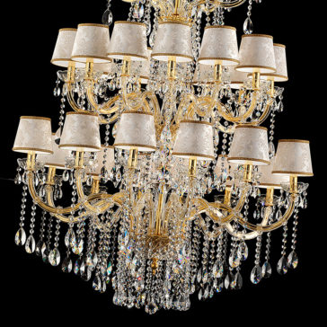 Oversized Italian Tiered Gold Plated Chandelier Large Italian Tiered Gold Plated Chandelier