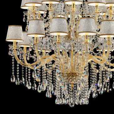 Large Italian Tiered Gold Plated Chandelier Large Italian Tiered Gold Plated Chandelier