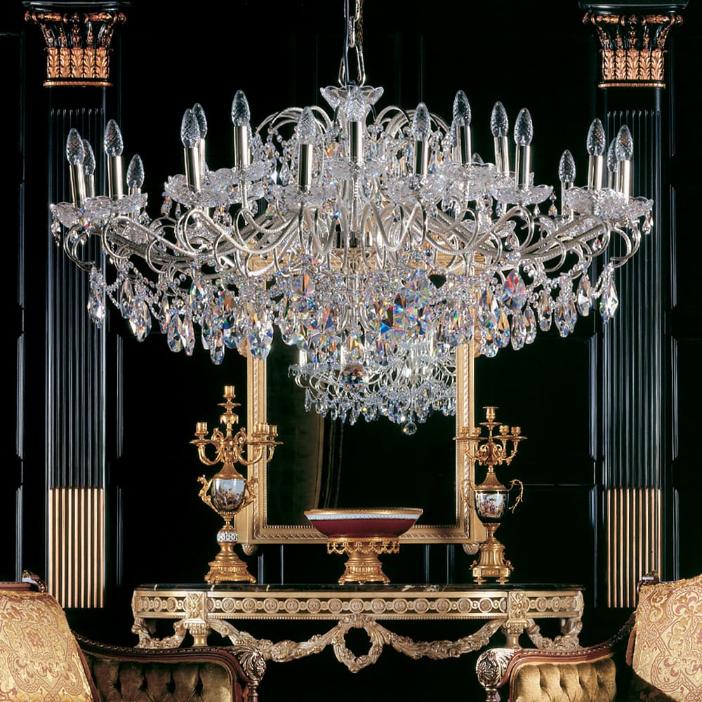 Large Ornate Crystal Chandelier