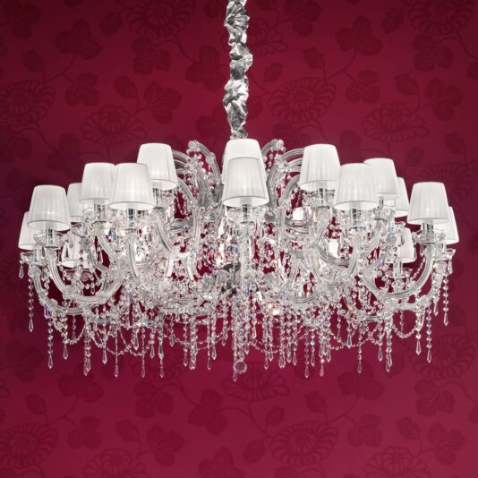 Large Pure White Crystal Chandelier