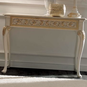 Luxurious Italian Ivory and Gold Rococo Console Table Luxurious Italian Ivory and Gold Rococo Console Table