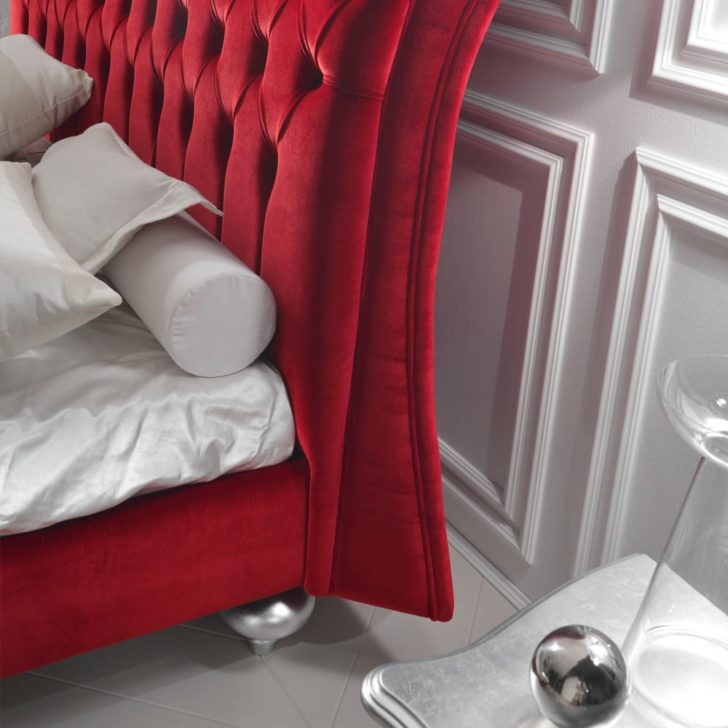 Luxurious Velvet Button Upholstered Italian Designer Bed