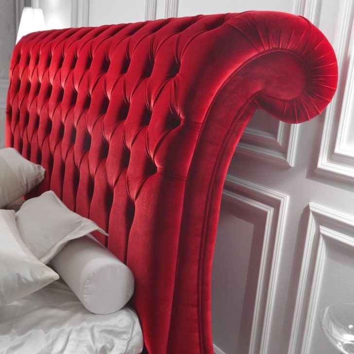 Luxurious Velvet Button Upholstered Italian Designer Bed
