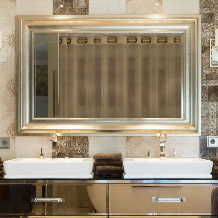 Luxury Bronze Mirrored Bathroom Vanity Unit