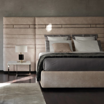 Modern Designer Marble Italian Bedside Table Nest Luxury Designer Italian Bed With Wide Headboard