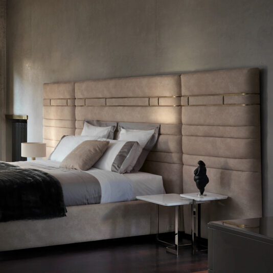 Luxury Designer Italian Bed With Wide Headboard