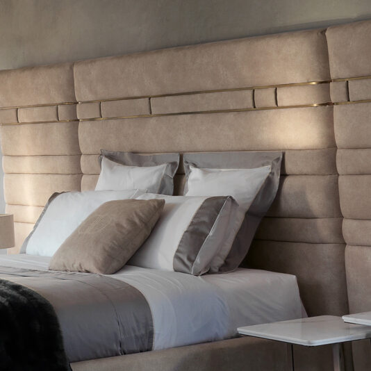 Luxury Designer Italian Bed With Wide Headboard