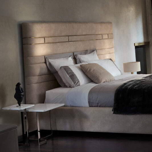 Luxury Designer Italian Bed With Wide Headboard