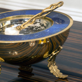 Luxury Gold Precious Stone Unique Caviar Dish With Spoon