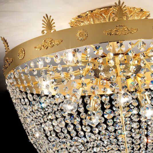 Luxury Gold Swarovski Crystal Ceiling Light