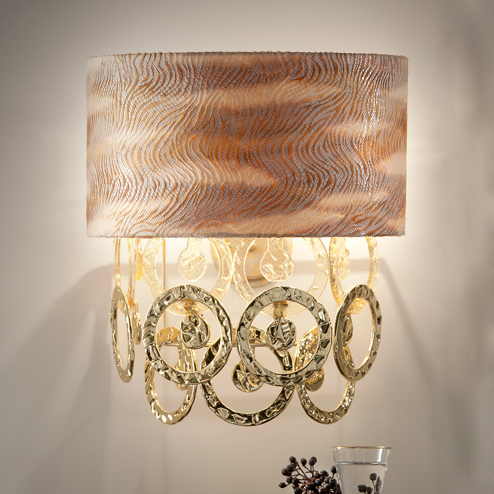 Luxury Hand-made Gold Glass Italian Wall Light