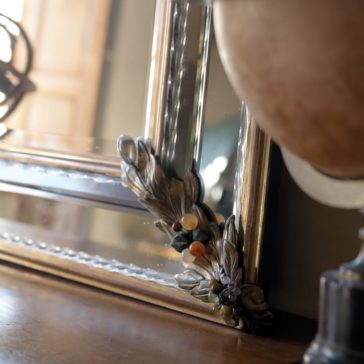 Luxury Italian Bronze Venetian Mirror With Semi-Precious Stones