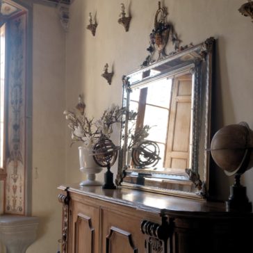 Luxury Italian Bronze Venetian Mirror With Semi-Precious Stones