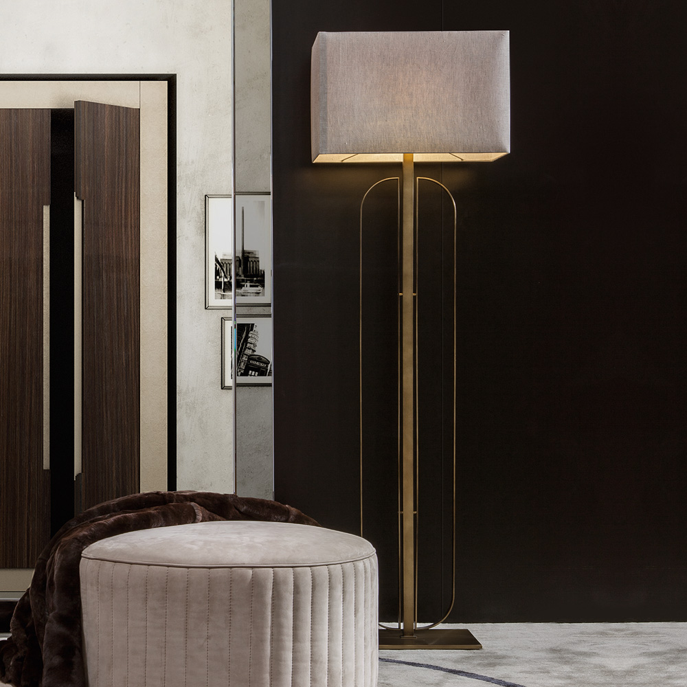 Luxury Italian Burnished Brass Modern Floor Lamp