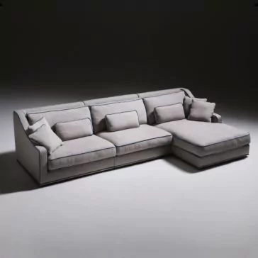 Luxury Designer Linen Chaise Sofa