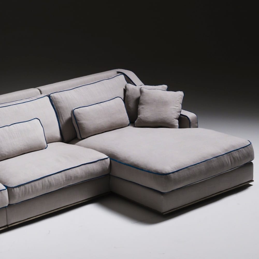 Luxury Designer Linen Chaise Sofa