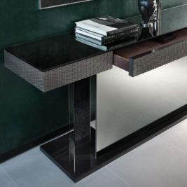 Luxury Italian Designer Mirrored Console Table With Drawer