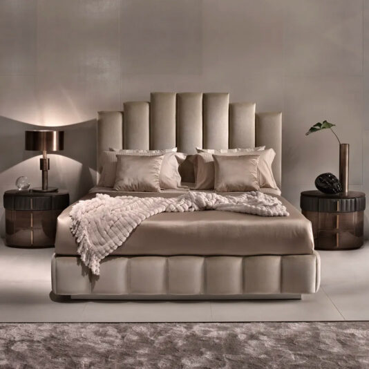 Luxury Italian Designer Velvet Upholstered Bed Luxury Italian Designer Velvet Upholstered Bed