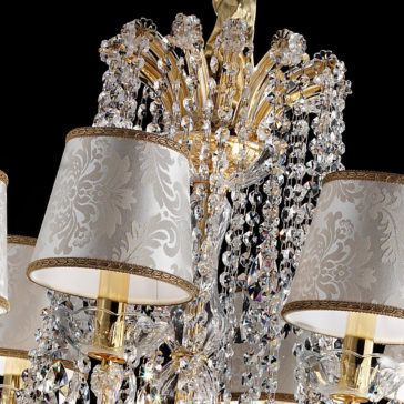 Oversized Italian Tiered Gold Plated Chandelier Luxury Italian Gold Plated Ivory Chandelier