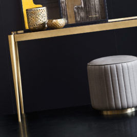 Luxury Italian Marble Brass Designer Console Table