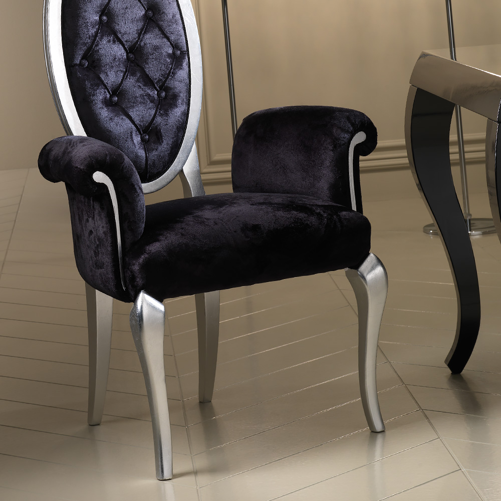 Luxury Italian Oval Designer Carver Dining Chair