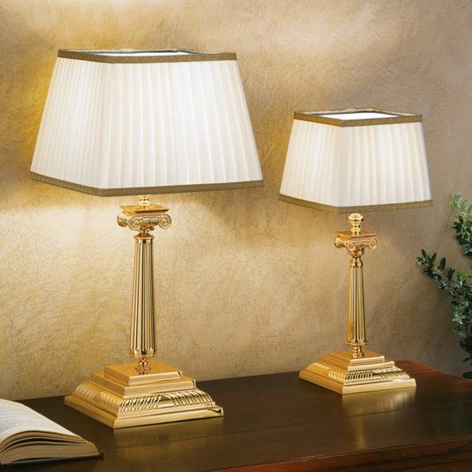 Luxury Italian Pleated Shade Gold Table Lamp