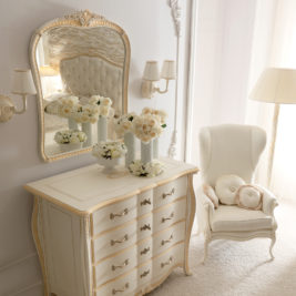 Luxury Ivory And Gold Italian Wall Mirror